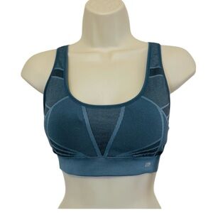 MARIKA Sports Bra, Pullover, Seamless, Adjustable Straps, Teal Blue, Medium, NWT